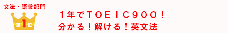 TOEIC文法語彙部門第1位1年でTOEIC900!分かる!解ける!英文法.gif